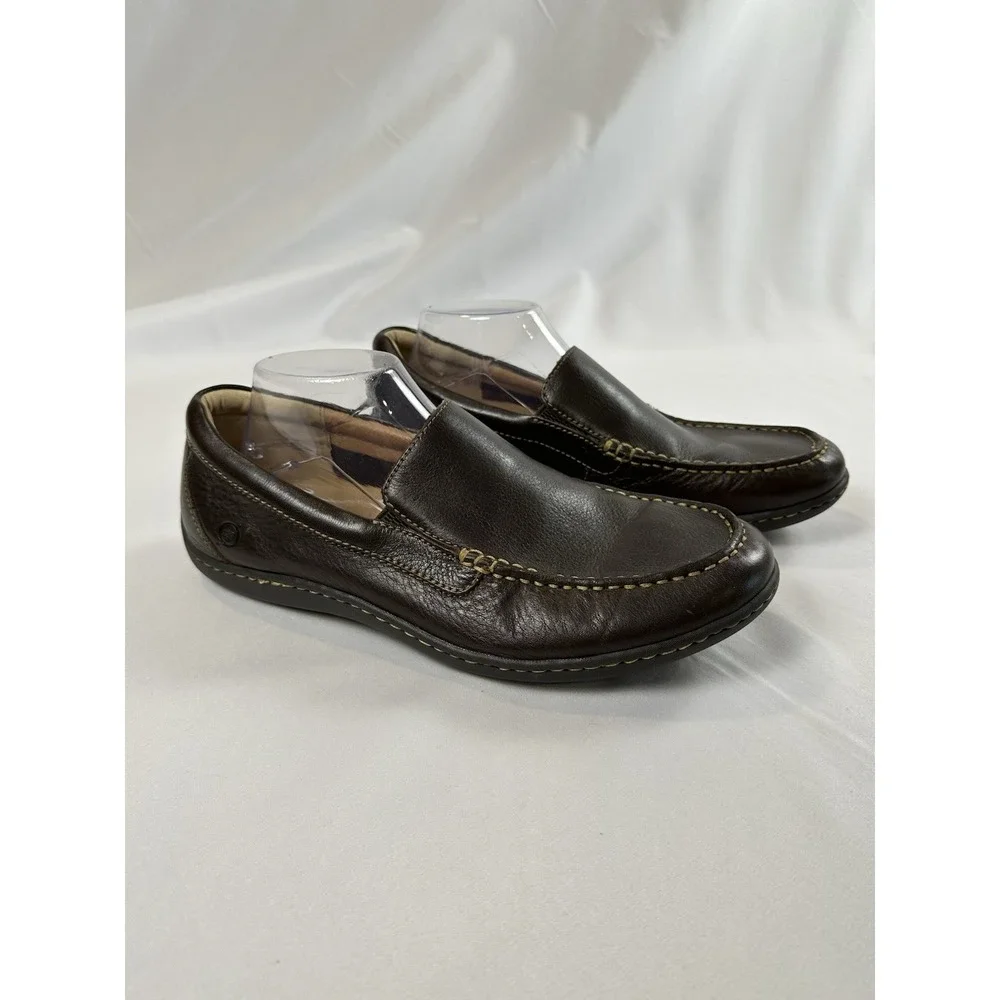Born Brompton II Classic Dark Mahogany‎ Brown Leather Comfort Loafers Size 10